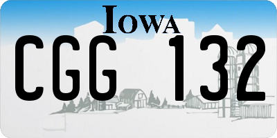 IA license plate CGG132