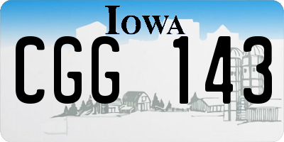 IA license plate CGG143