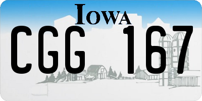 IA license plate CGG167