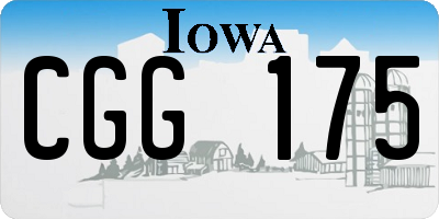 IA license plate CGG175
