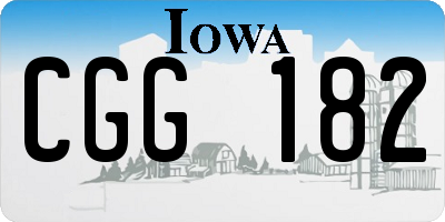 IA license plate CGG182