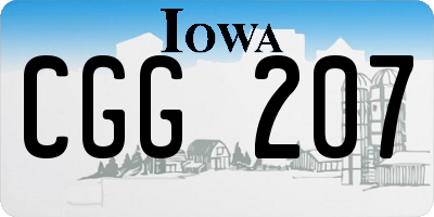 IA license plate CGG207