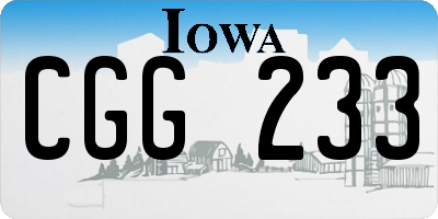 IA license plate CGG233
