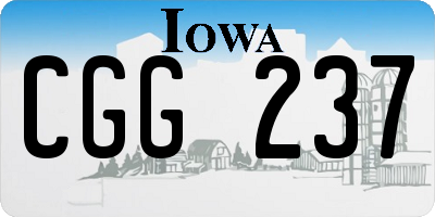IA license plate CGG237
