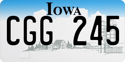 IA license plate CGG245