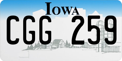 IA license plate CGG259