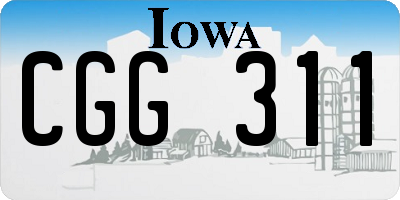 IA license plate CGG311