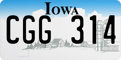 IA license plate CGG314