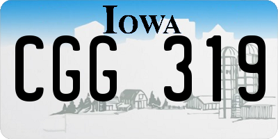 IA license plate CGG319