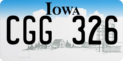 IA license plate CGG326