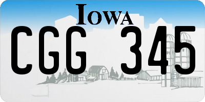 IA license plate CGG345