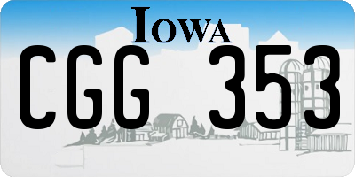 IA license plate CGG353
