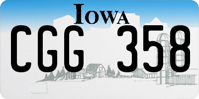 IA license plate CGG358