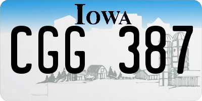 IA license plate CGG387