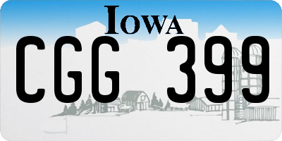 IA license plate CGG399