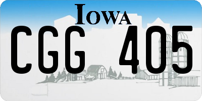 IA license plate CGG405