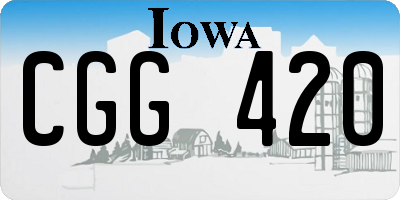 IA license plate CGG420