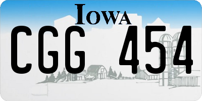 IA license plate CGG454