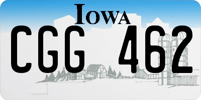 IA license plate CGG462