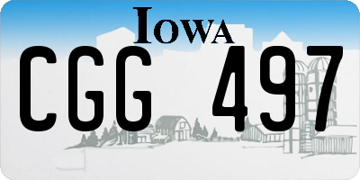 IA license plate CGG497