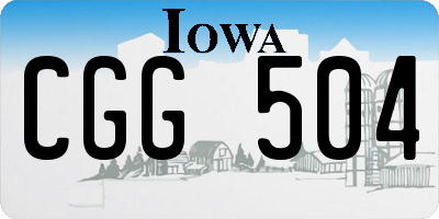 IA license plate CGG504