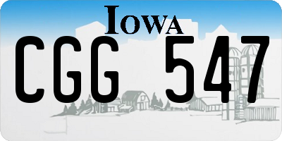 IA license plate CGG547