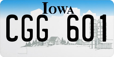 IA license plate CGG601