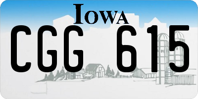 IA license plate CGG615