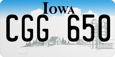 IA license plate CGG650
