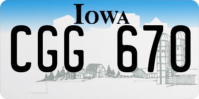 IA license plate CGG670