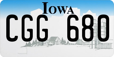 IA license plate CGG680