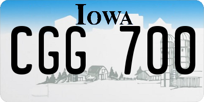 IA license plate CGG700