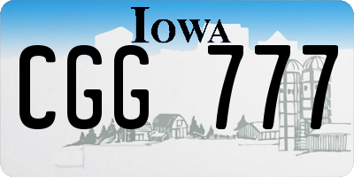 IA license plate CGG777