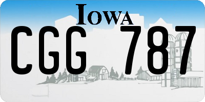 IA license plate CGG787