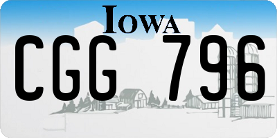 IA license plate CGG796