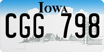 IA license plate CGG798