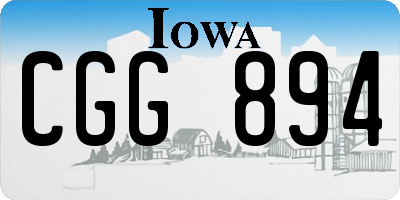 IA license plate CGG894
