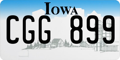 IA license plate CGG899