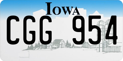 IA license plate CGG954