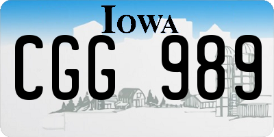 IA license plate CGG989