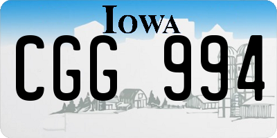 IA license plate CGG994