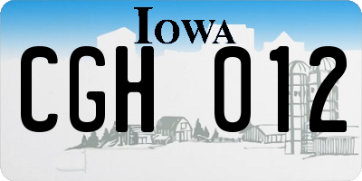 IA license plate CGH012