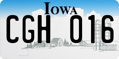 IA license plate CGH016