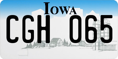 IA license plate CGH065