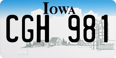 IA license plate CGH981