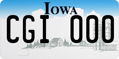 IA license plate CGI000