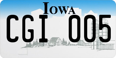 IA license plate CGI005