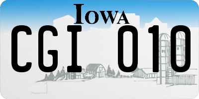 IA license plate CGI010