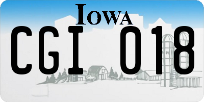 IA license plate CGI018