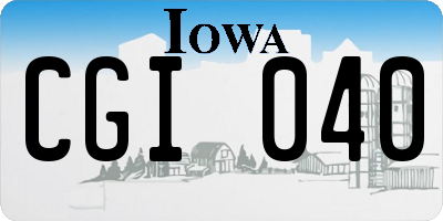 IA license plate CGI040